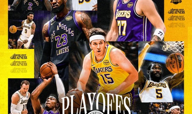 英雄联盟积分排名-众志成城！湖人官方晒出锁定季后赛海报：季后赛资格已锁定